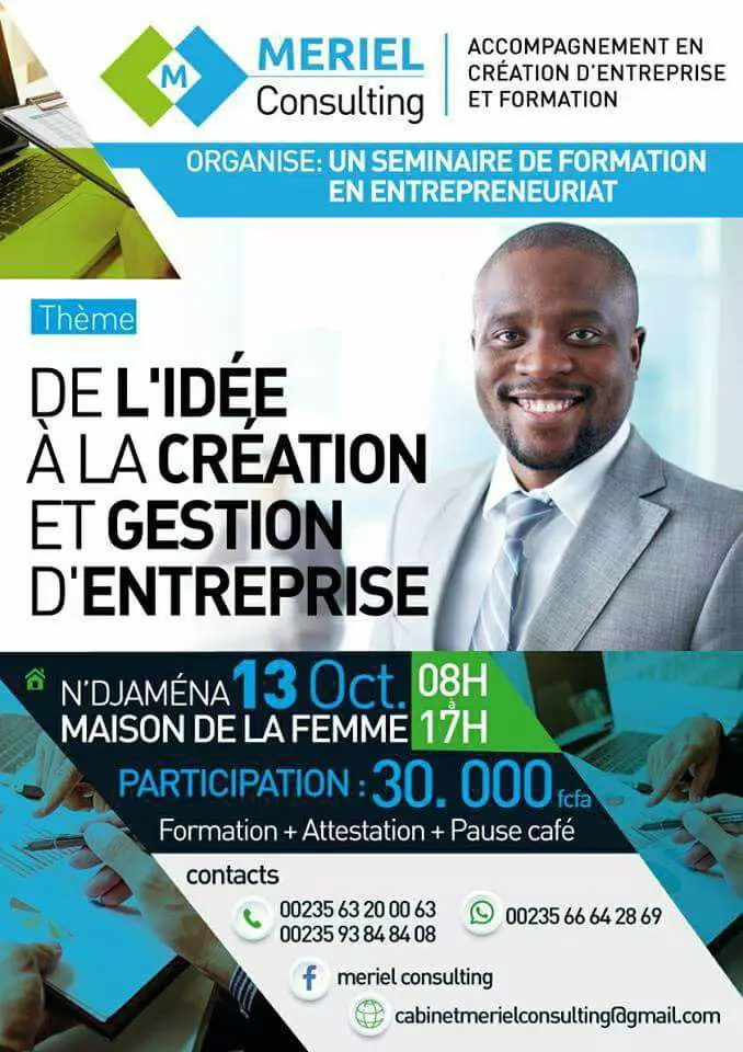 Formation sur l’entrepreneuriat, Samedi 13 Octobre 2018 à la Maison de la femme, N’Djamena