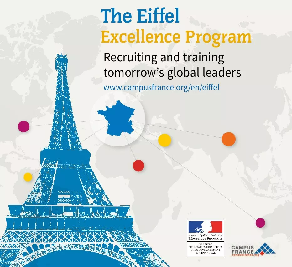 Bourses Eiffel du Gouvernement français de maîtrise et de doctorat 2020/2021 pour les étudiants en pays de développement