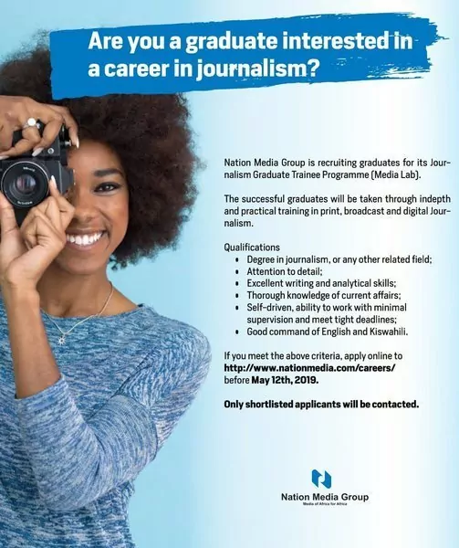 Programme de stagiaires diplômés en journalisme Nation Media Group 2019 (Media Lab)