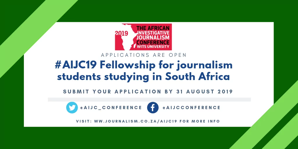 Bourse AIJC19 pour journalistes africains (financée à Johannesburg, Afrique du Sud)