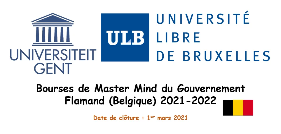 Bourses de Master Mind du Gouvernement Flamand (Belgique) 2021-2022