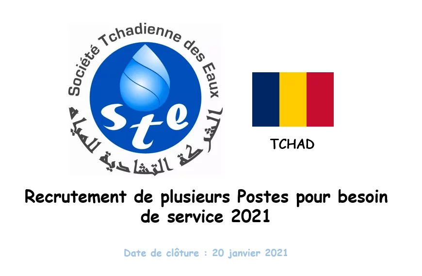La STE recrute plusieurs Postes pour besoin de service, N’Djamena, Tchad