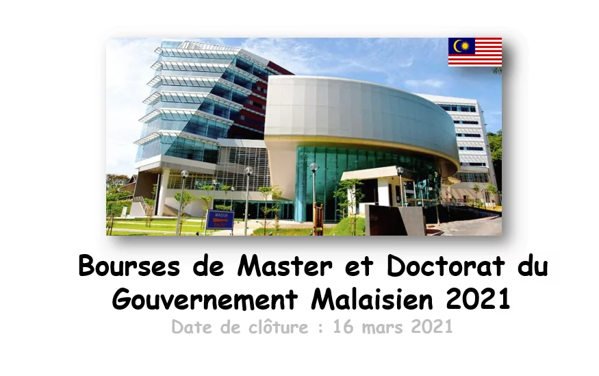 Bourses de Master et Doctorat du Gouvernement Malaisien pour les étudiants internationaux 2021-2022