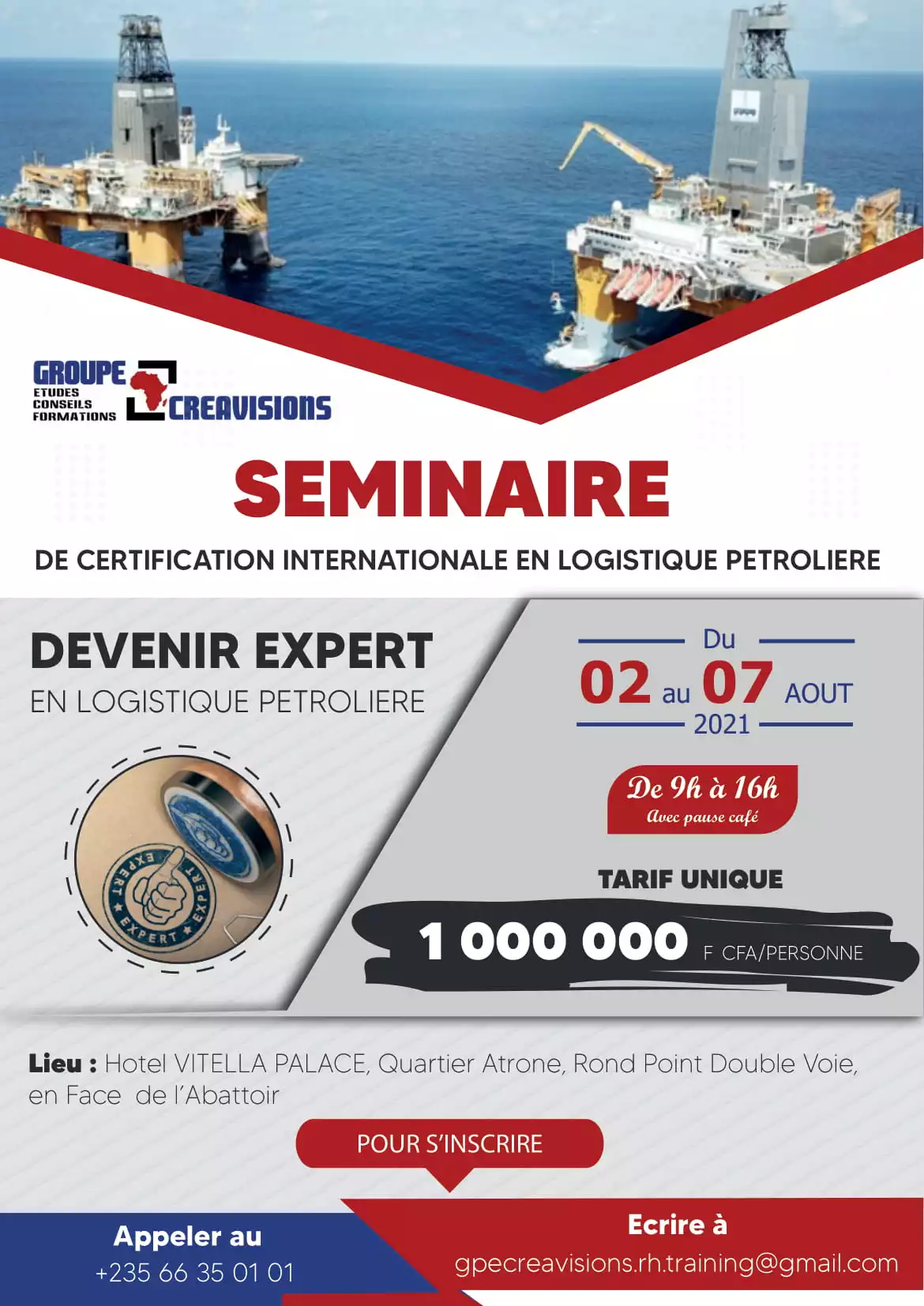 Séminaire de Certification Internationale en logistique pétrolière : Devenir Expert en Logistique Pétrolière, Tchad