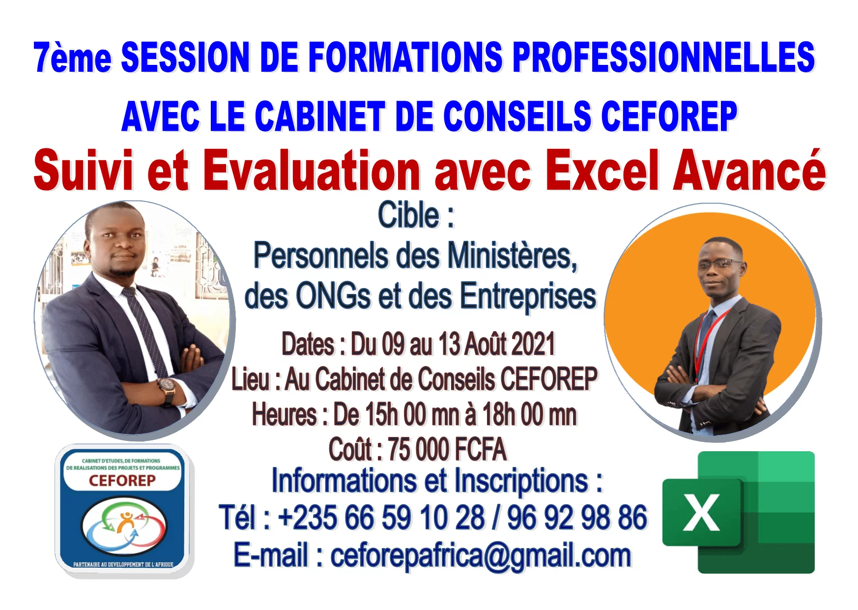 Programme de formation en suivi-évaluation et Excel avec le Cabinet CEFOREP