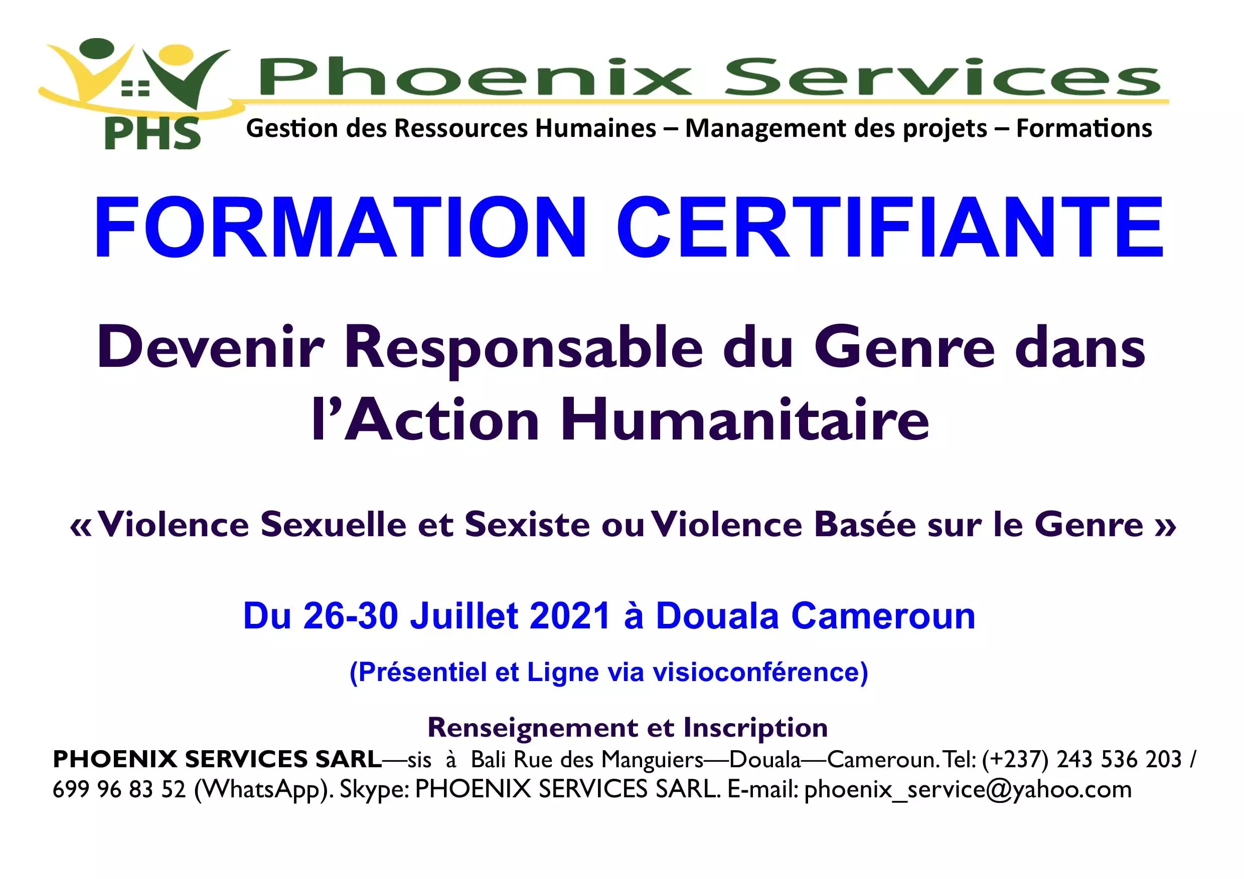 Formation Certifiante: Devenir Responsable du Genre dans l’Action Humanitaire