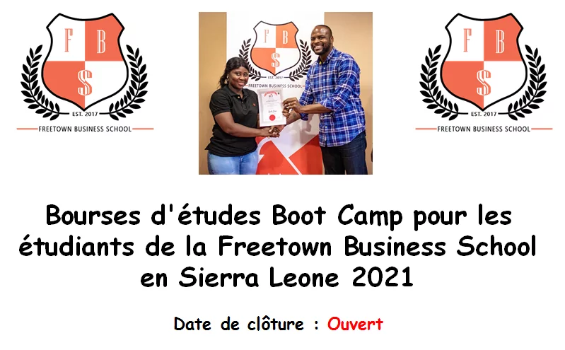 Bourses d’études Boot Camp pour les étudiants de la Freetown Business School en Sierra Leone 2021