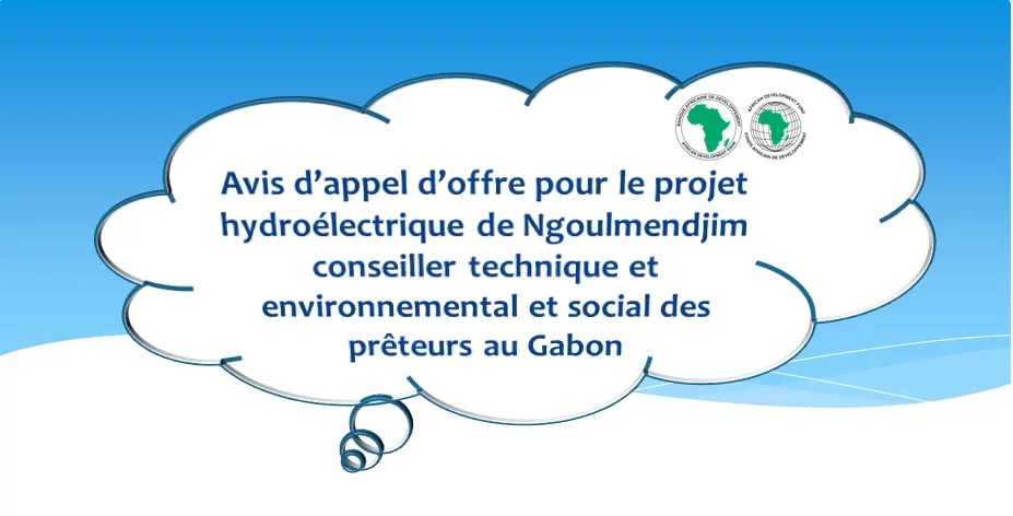 Avis d’appel d’offre pour le projet hydroélectrique de Ngoulmendjim conseiller technique et environnemental et social des prêteurs au Gabon