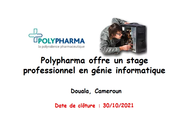 Polypharma offre un stage professionnel en génie informatique, Douala, Cameroun