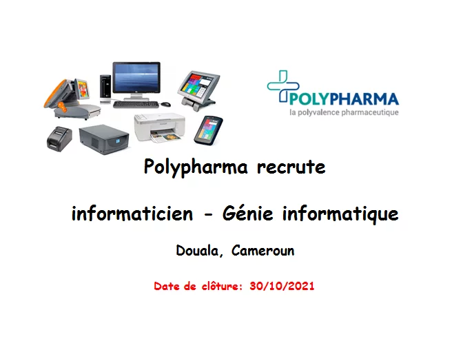 Polypharma recrute un informaticien – Génie informatique, Douala, Cameroun