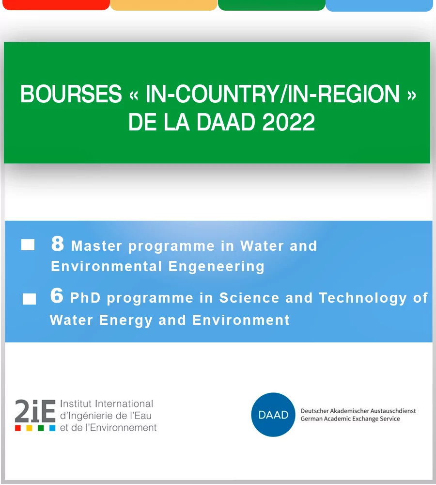 Bourses DAAD : Master programme in Water and Environmental Engineering and PhD programme in Science and Technology of Water Energy and Environment