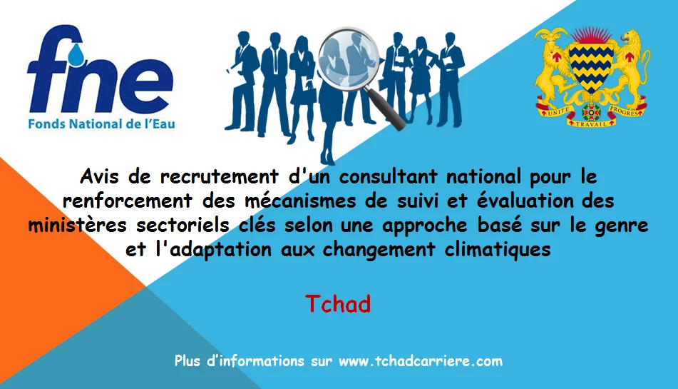 Avis de recrutement d’un consultant national pour le renforcement des mécanismes de suivi et évaluation des ministères sectoriels clés selon une approche basé sur le genre et l’adaptation aux changement climatiques, Tchad