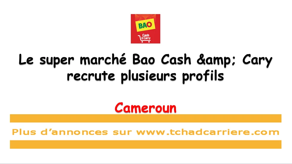 Le super marché Bao Cash & Cary recrute plusieurs profils, Cameroun