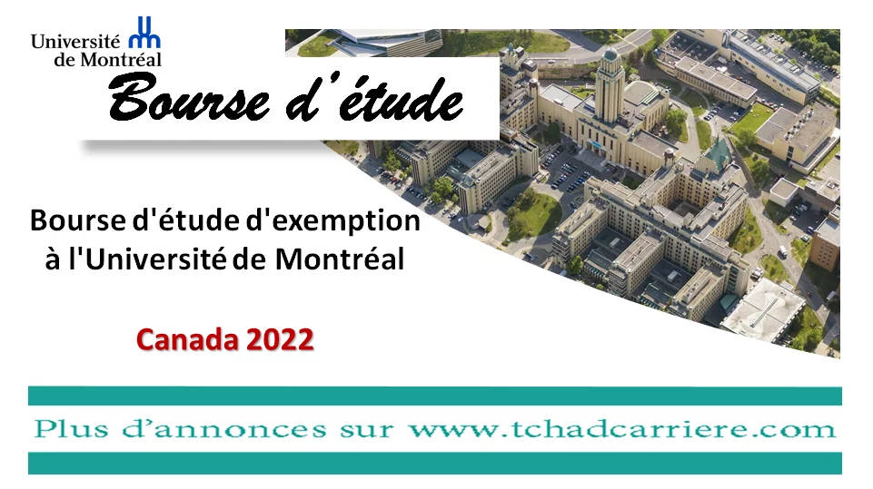 Bourse d’étude d’exemption à l’Université de Montréal, Canada 2022