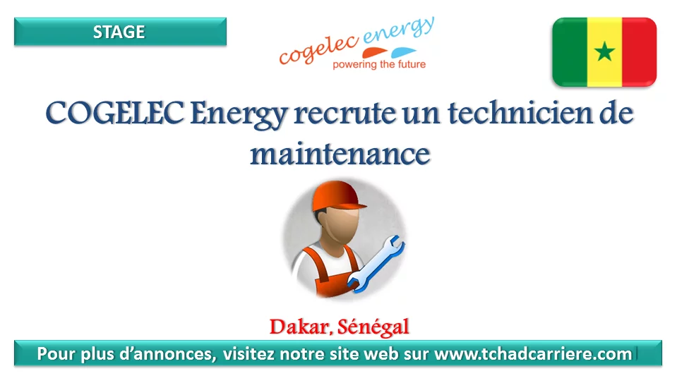 COGELEC Energy recrute un technicien de maintenance, Dakar, Sénégal