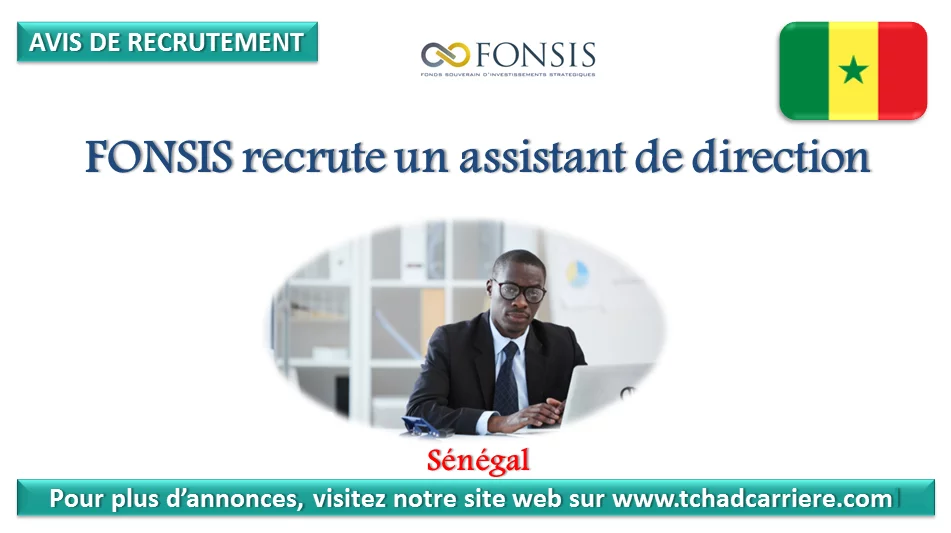 FONSIS recrute un assistant de direction, Sénégal