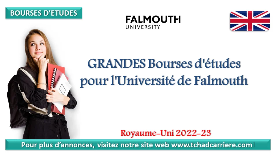 GRANDES Bourses d’études pour l’Université de Falmouth, Royaume-Uni 2022-23
