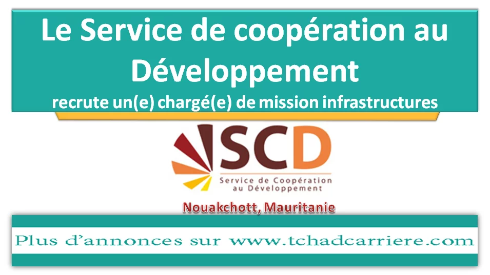 Le Service de coopération au Développement recrute un(e) chargé(e) de mission infrastructures, Nouakchott, Mauritanie