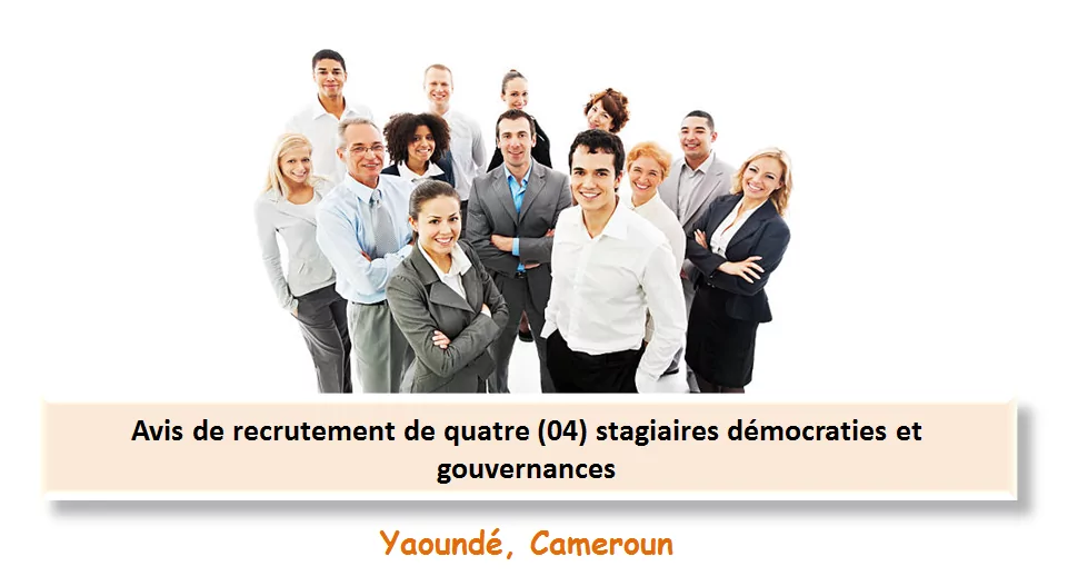 Avis de recrutement de quatre (04) stagiaires démocraties et gouvernances, Yaoundé, Cameroun