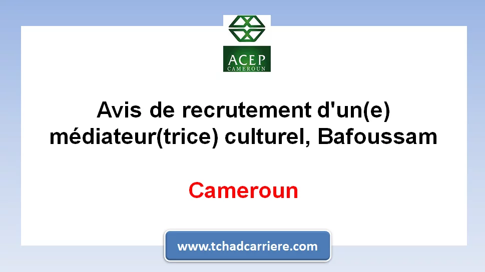 Avis de recrutement d’un(e) médiateur(trice) culturel, Bafoussam, Cameroun