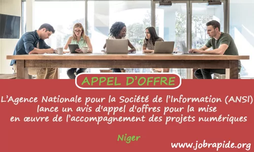 L’Agence Nationale pour la Société de l’Information (ANSI) lance un avis d’appel d’offres pour la mise en œuvre de l’accompagnement des projets numériques, Niger