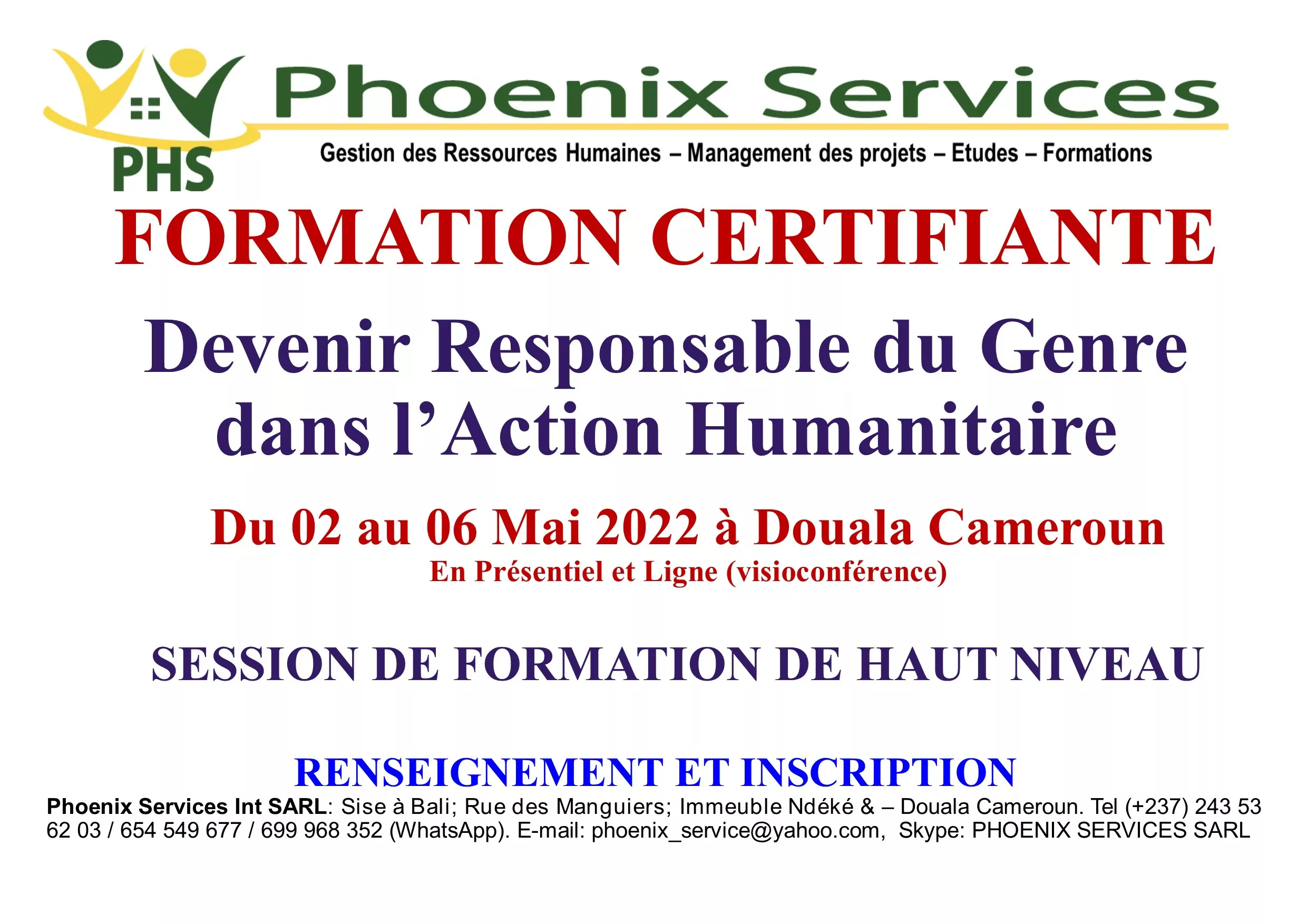 Formation Certifiante : Devenir Responsable du Genre dans l’Action Humanitaire