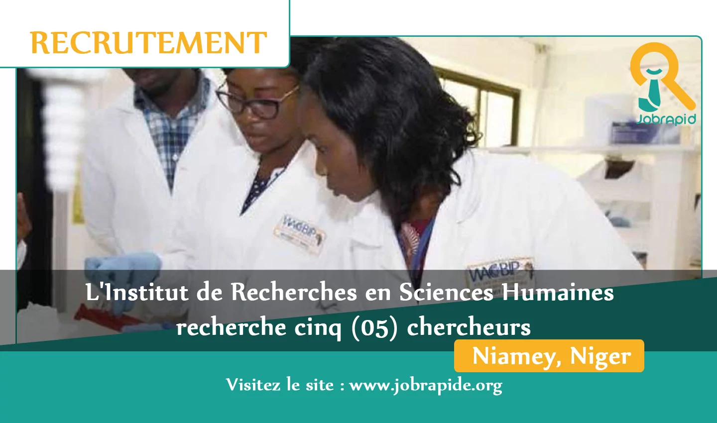 L’Institut de Recherches en Sciences Humaines recherche cinq (05) chercheurs, Niamey, Niger