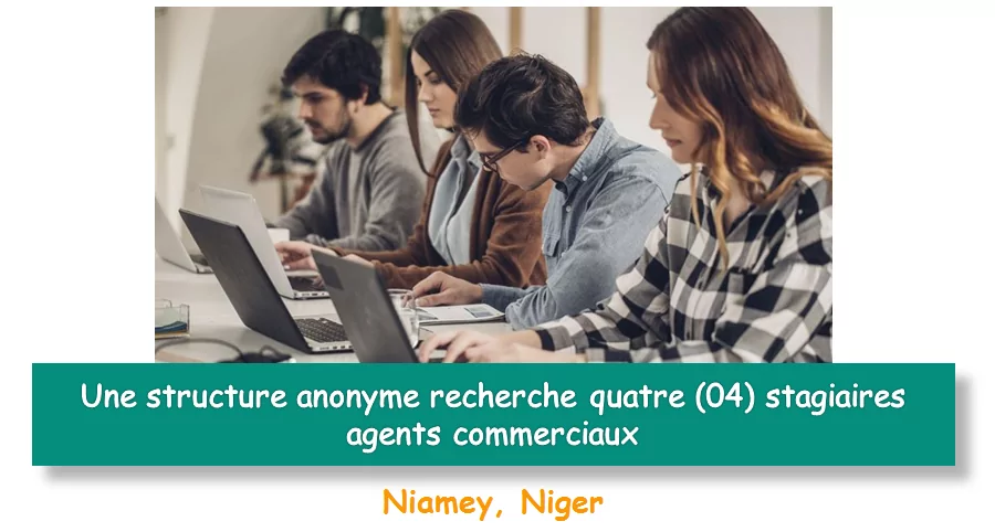 Une structure anonyme recherche quatre (04) stagiaires agents commerciaux, Niamey, Niger