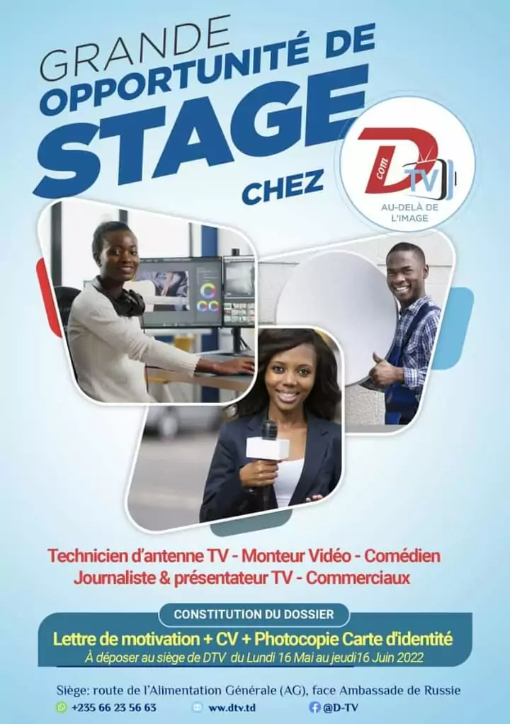 DTV offre des opportunités de stage aux jeunes, N’Djaména, Tchad