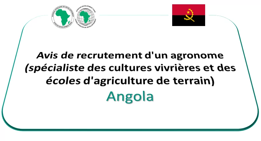 Avis de recrutement d’un agronome (spécialiste des cultures vivrières et des écoles d’agriculture de terrain), Angola