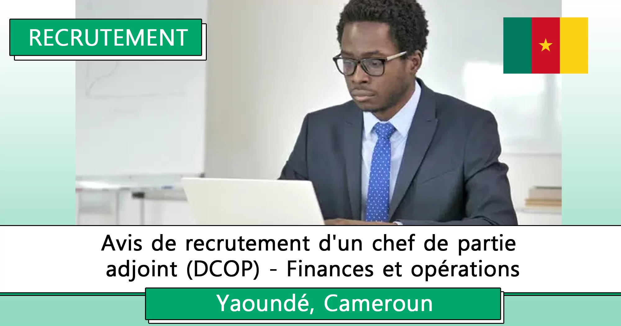 Avis de recrutement d’un chef de partie adjoint (DCOP) – Finances et opérations, Yaoundé, Cameroun