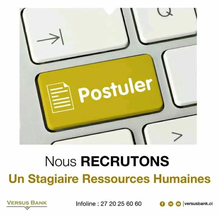 Versus Bank recrute un Stagiaire Ressources Humaines