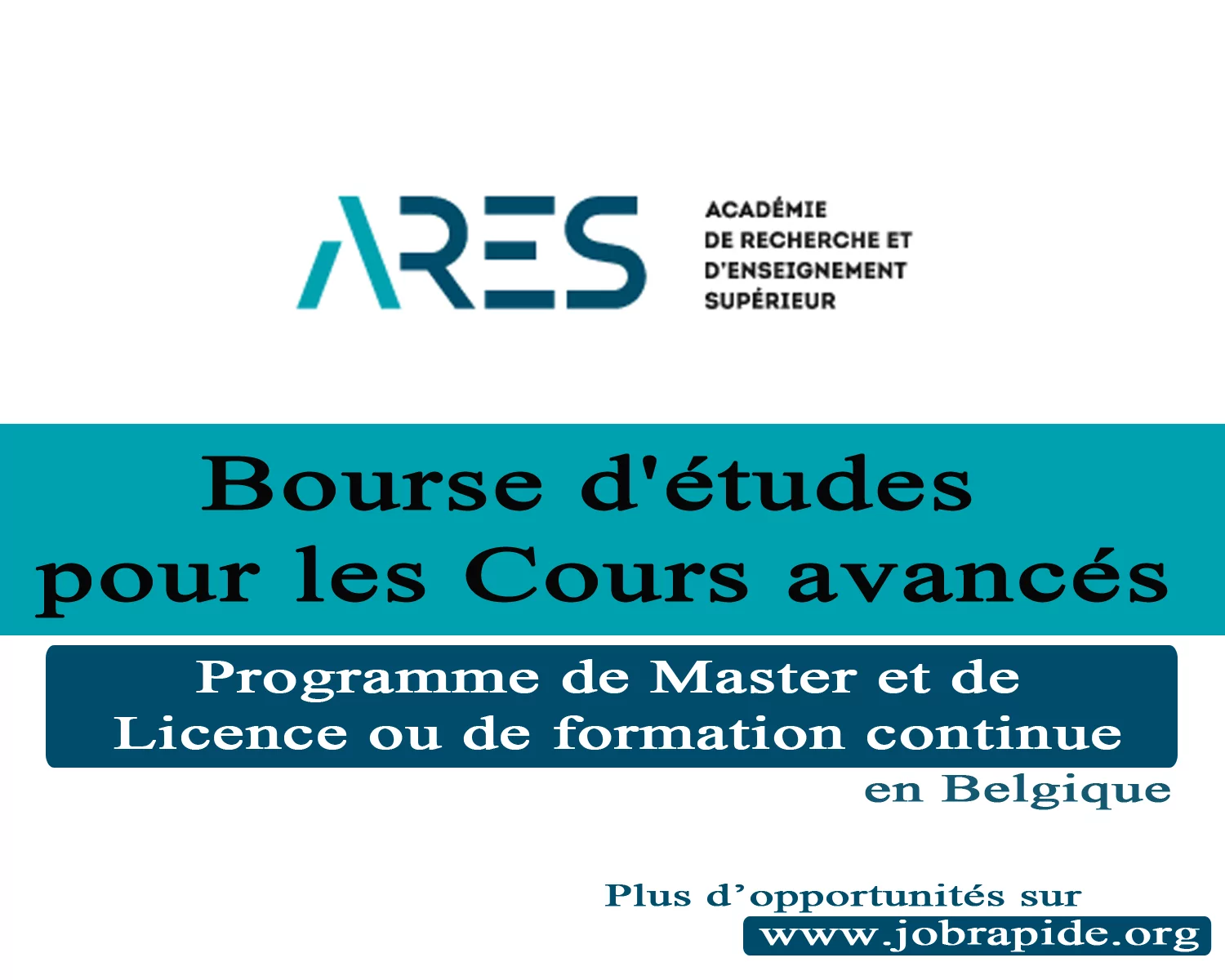 Avis de bourse d’études pour les Cours avancés de maîtrise et de licence ou de formation continue en Belgique, 2023