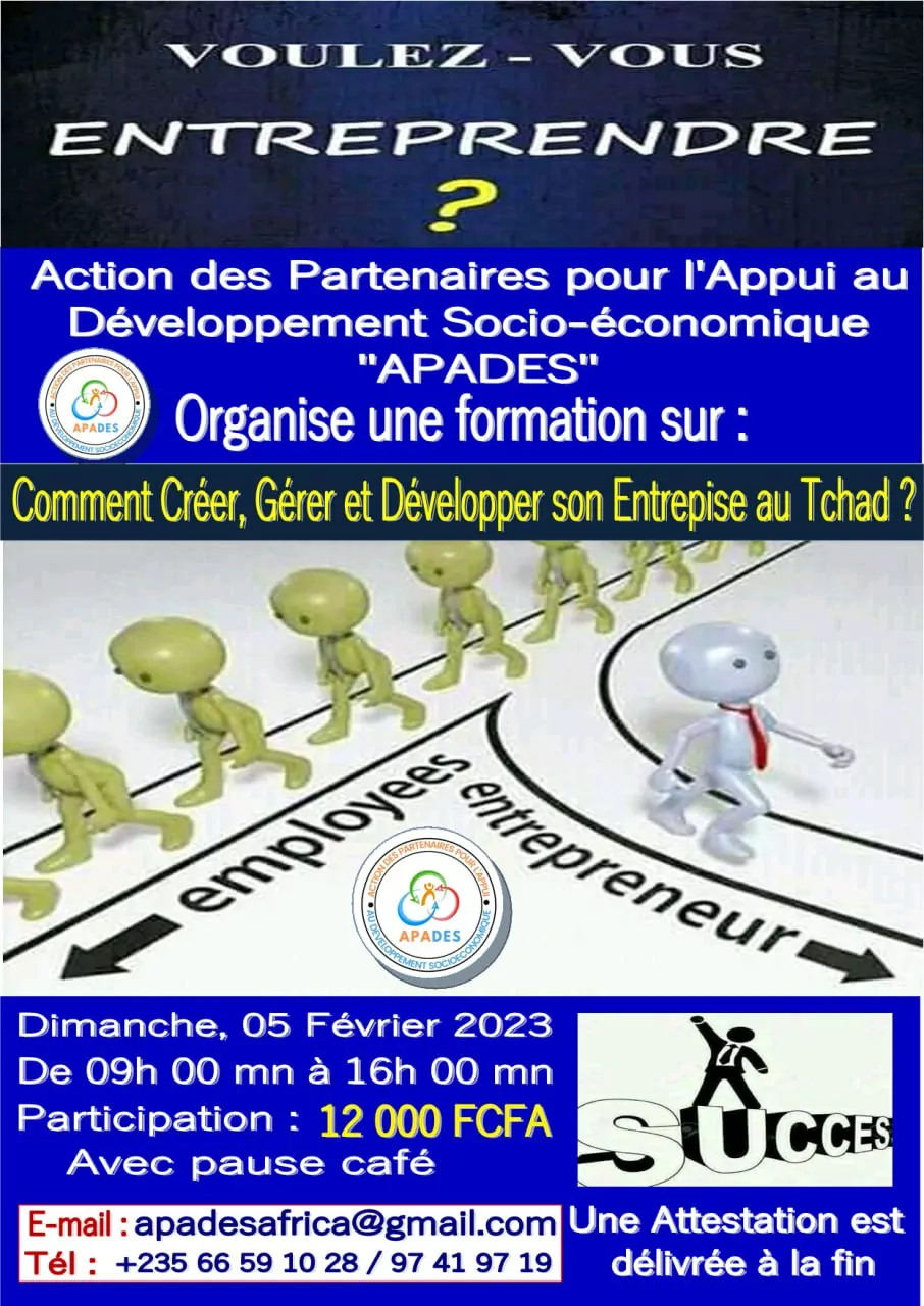 Le Cabinet de Conseils CEFOREP SARL organise une formation sur : Comment créer, gérer et développer une entreprise au Tchad?