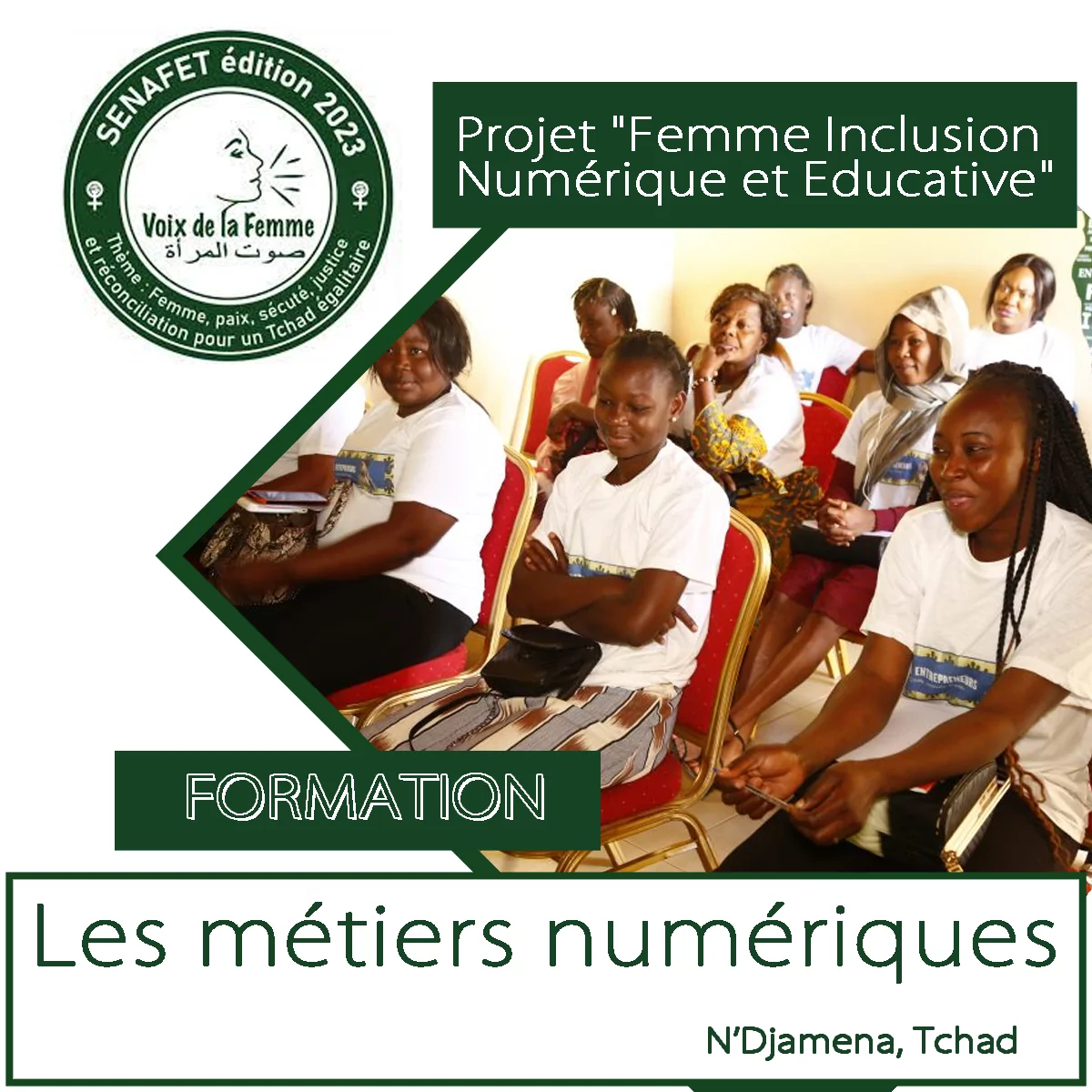 L’ONG Voix de la Femme lance un avis d’appel à candidature à l’intention des femmes pour une formation sur les métiers numériques dans le cadre le Projet FINE ” Femme Inclusion Numérique et Educative”, N’Djamena, Tchad