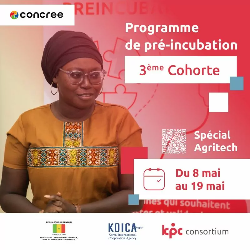 Avis d’appel à candidature pour le programme de pré-incubation KPC/ Spécial Agritech, Dakar, Sénégal