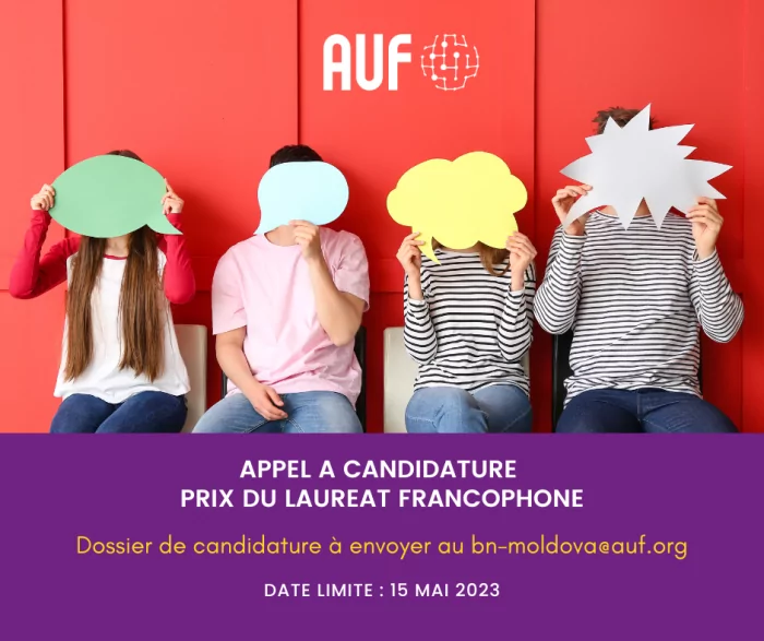 L’AUF-Moldova lance la deuxième édition du concours national « Prix du Lauréat francophone », France