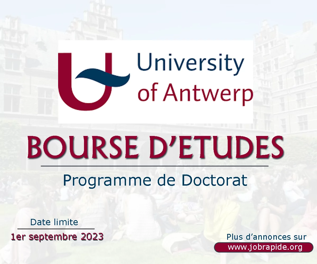 L’Université d’Anvers offre une bourse d’études pour un programme de Doctorat, Belgique