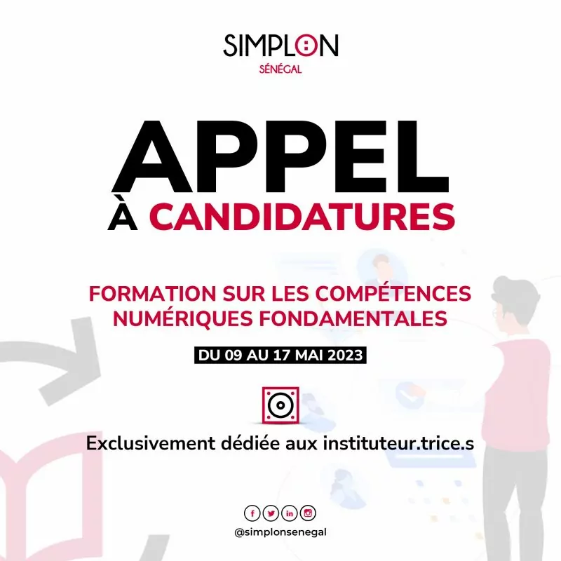Simplon Sénégal lance un appel à candidatures pour un programme d’acculturation au numérique dédié aux instituteur(trice)s, Sénégal