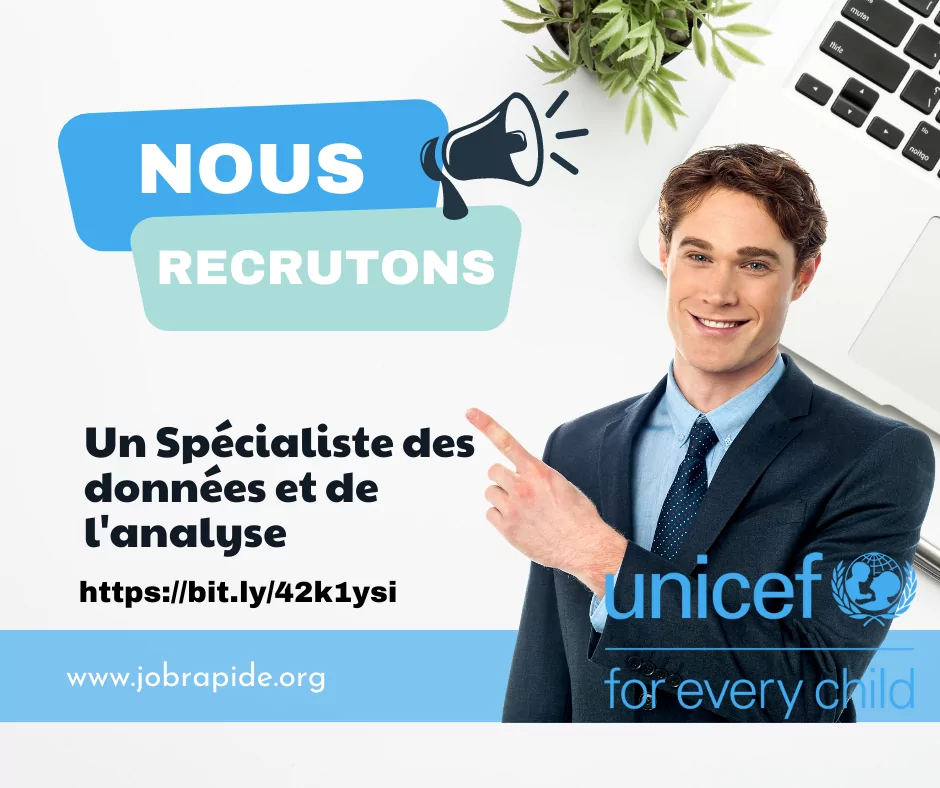 L’UNICEF recrute un Spécialiste des données et de l’analyse, Bissau, Guinée-Bissau